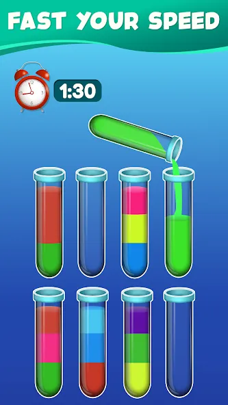 Скачать Water Sort Color Sorting games [MOD: без рекламы и все уровни открыты] — скриншот 4