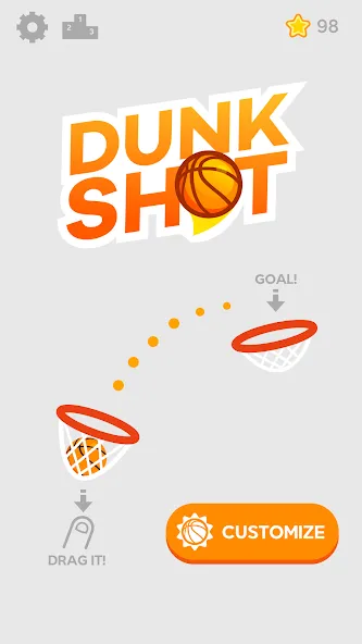 Dunk Shot [MOD: безлимитные деньги и мячи] на Андроид — скриншот 1