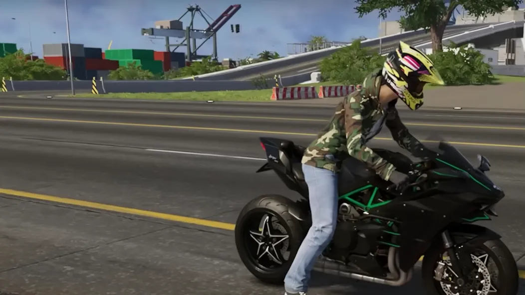 Kawasaki Ninja H2r Games 3D [MOD: безлимитные деньги и все мотоциклы] (Бесплатно / APK) — скриншот 1