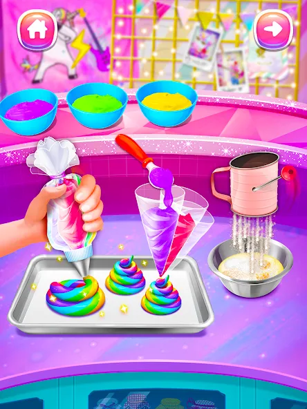 Скачать взлом Girl Games: Unicorn Cooking [MOD: разблокированы все рецепты и украшения] — скриншот 2