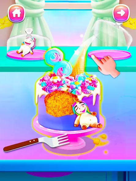 Скачать взлом Girl Games: Unicorn Cooking [MOD: разблокированы все рецепты и украшения] — скриншот 5