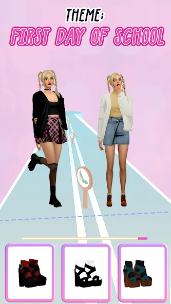 Взломанная Fashion Battle - Girl Dress Up [MOD: безлимитные деньги и все наряды] на Андроид — скриншот 1