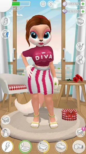 Talking Cat Kimmy Superstar [MOD: безлимитные монеты и все наряды] последняя версия — скриншот 1