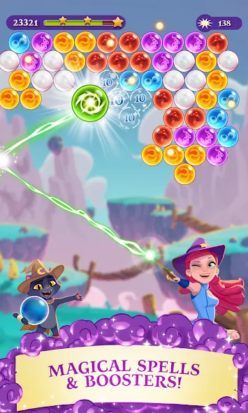 Скачать взлом Bubble Witch 3 Saga [MOD: безлимитные жизни и усилители] — скриншот 2