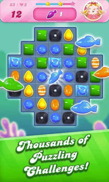 Взломанная Candy Crush Saga [MOD: бесконечные жизни и бустеры] на Андроид — скриншот 3