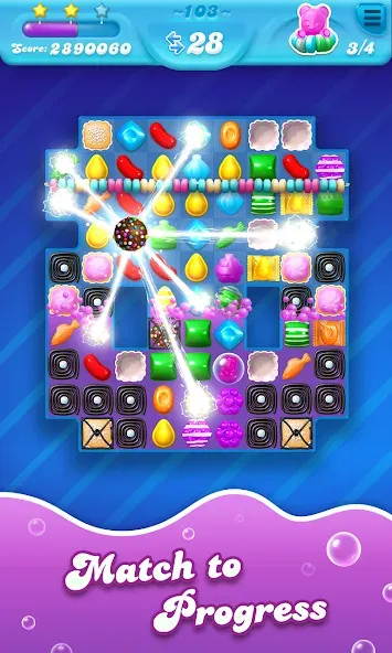 Candy Crush Soda Saga [MOD: безлимитные жизни и бустеры] (Бесплатно / APK) — скриншот 2