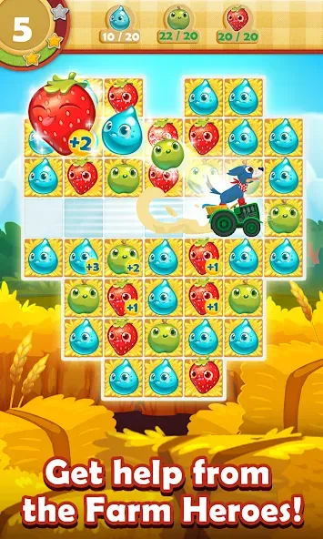 Скачать Farm Heroes Saga [MOD: безлимитные жизни и бустеры] — скриншот 3