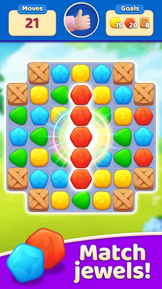 Взломанная EverMatch 3 Game [MOD: безлимитные ходы и бонусы] на Андроид — скриншот 2