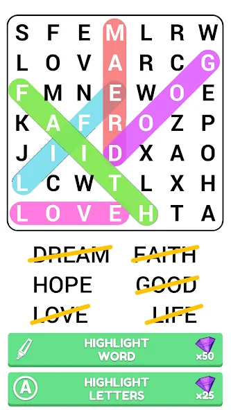 Скачать Word Search Puzzle Game [MOD: без рекламы и подсказки доступны] — скриншот 3