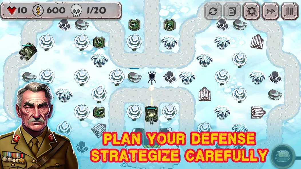 Скачать Battle Strategy: Tower Defense [MOD: безлимитные деньги и усиленные башни] на телефон — скриншот 1
