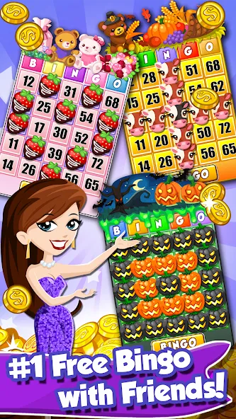Взломанная Bingo PartyLand 2: Bingo Games [MOD: безлимитные монеты и бонусы] на Андроид — скриншот 1
