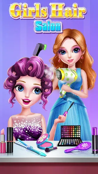 Взломанная Girls Hair Salon [MOD: безлимитные деньги и все предметы] на Андроид — скриншот 2