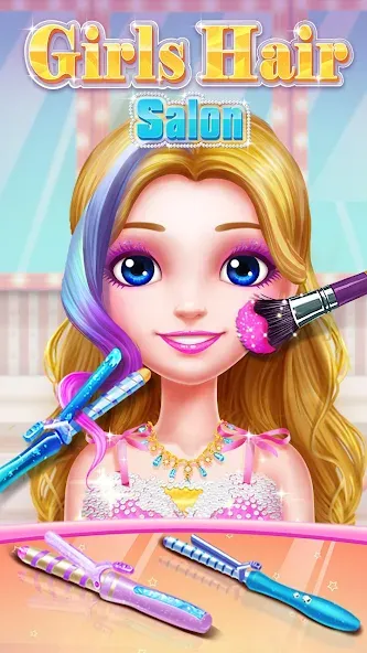 Взломанная Girls Hair Salon [MOD: безлимитные деньги и все предметы] на Андроид — скриншот 3