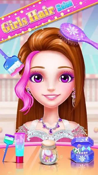 Взломанная Girls Hair Salon [MOD: безлимитные деньги и все предметы] на Андроид — скриншот 4