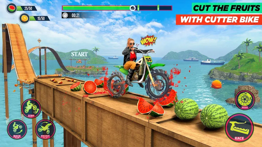 Скачать Bike Stunt Game: Tricks Master [MOD: безлимитные деньги и все трюки] на телефон — скриншот 2