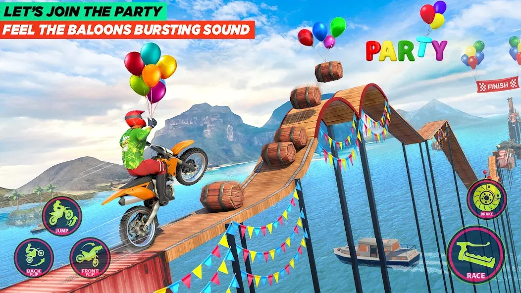 Скачать Bike Stunt Game: Tricks Master [MOD: безлимитные деньги и все трюки] на телефон — скриншот 3