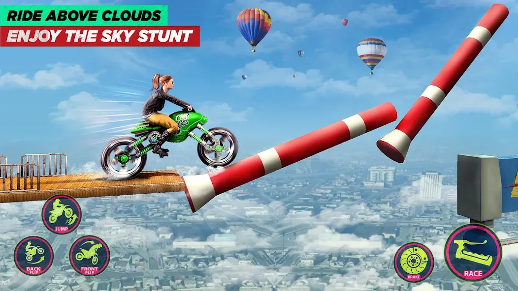 Скачать Bike Stunt Game: Tricks Master [MOD: безлимитные деньги и все трюки] на телефон — скриншот 5