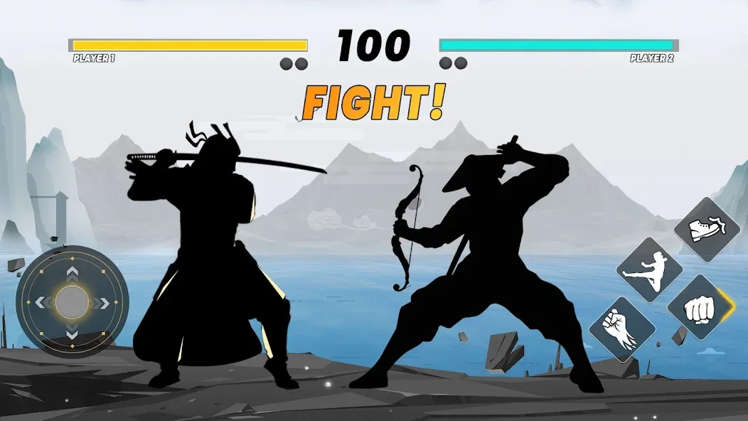 Sword Shadow Fighting Game 3D [MOD: безлимитные деньги и оружие] на Андроид — скриншот 1