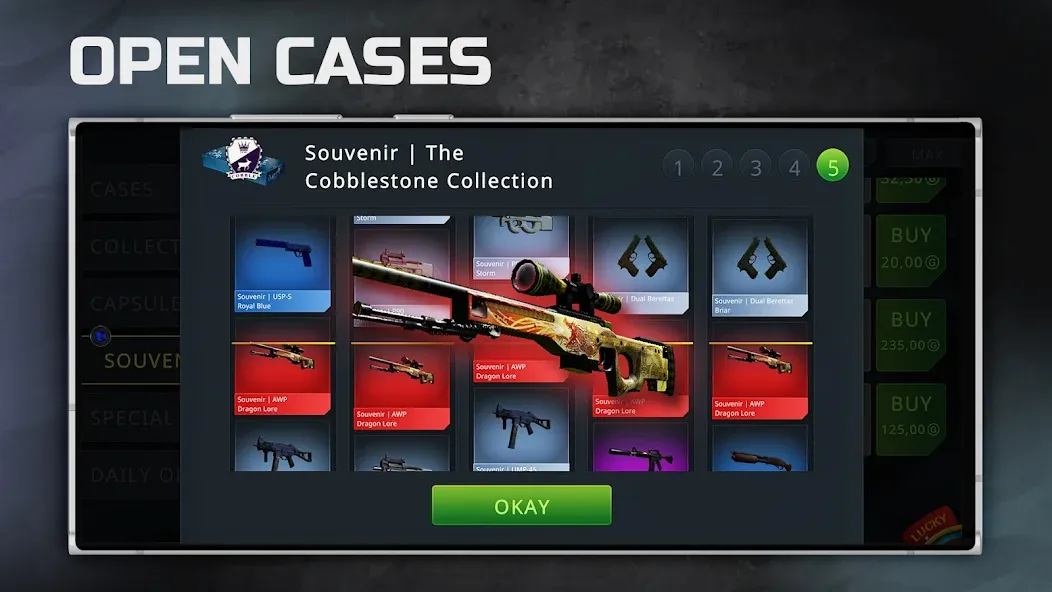 Case Chase: Simulator for CSGO [MOD: безлимитные деньги и редкие скины] на Андроид — скриншот 1