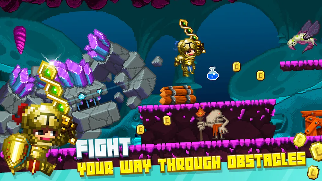 Bit Heroes Runner: Pixel Blitz [MOD: безлимитные монеты и энергия] последняя версия — скриншот 2