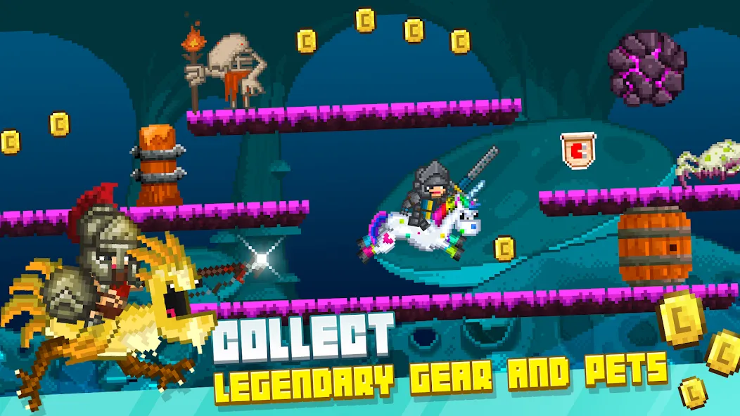 Bit Heroes Runner: Pixel Blitz [MOD: безлимитные монеты и энергия] последняя версия — скриншот 5
