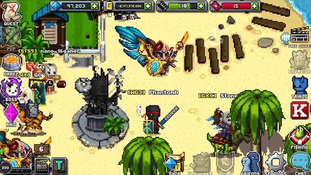 Скачать Bit Heroes Quest: Pixel RPG [MOD: безлимитные ресурсы и улучшенная экипировка] — скриншот 4