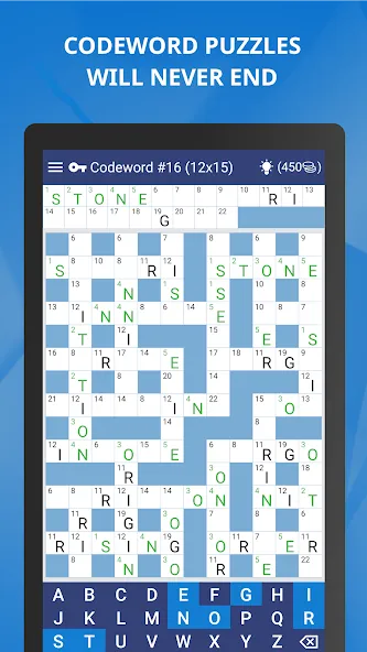Keywords — Codeword Puzzle [MOD: открыты все уровни и подсказки] — Скачать бесплатно (APK) — скриншот 2
