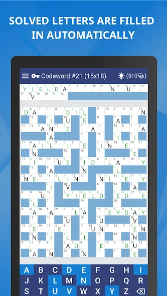 Keywords — Codeword Puzzle [MOD: открыты все уровни и подсказки] — Скачать бесплатно (APK) — скриншот 4