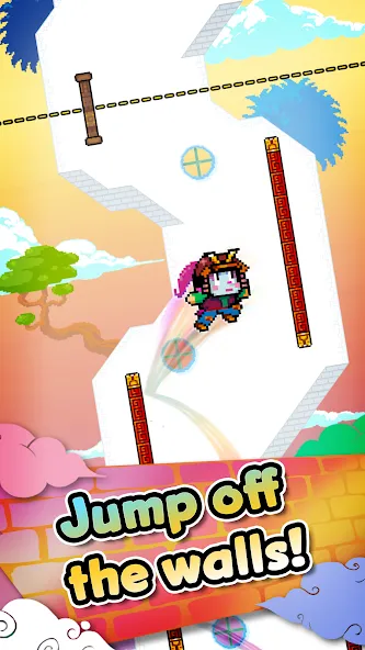 Взломанная Wall Kickers [MOD: безлимитные деньги и прыжки выше] на Андроид — скриншот 1
