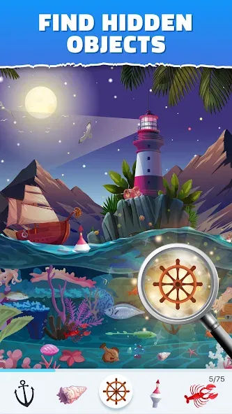Bright Objects - Hidden Object [MOD: много подсказок и открыты уровни] на Андроид — скриншот 1