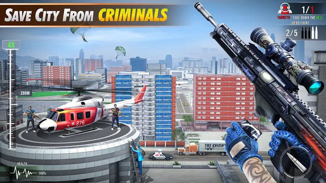 Скачать взлом Sniper Shooter Mission Games [MOD: безлимитные патроны и оружие] — скриншот 2