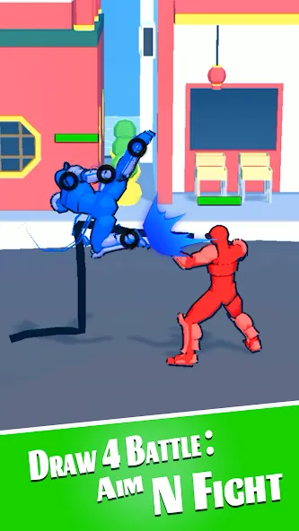 Взломанная Draw 4 Battle: Aim N Fight [MOD: безлимитные деньги и патроны] на Андроид — скриншот 2