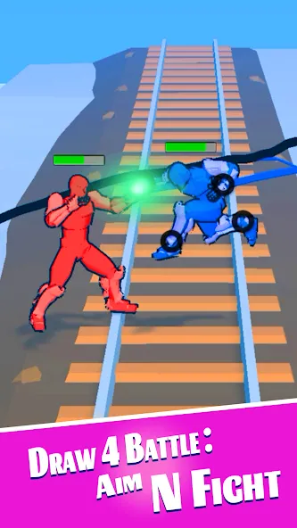 Взломанная Draw 4 Battle: Aim N Fight [MOD: безлимитные деньги и патроны] на Андроид — скриншот 4