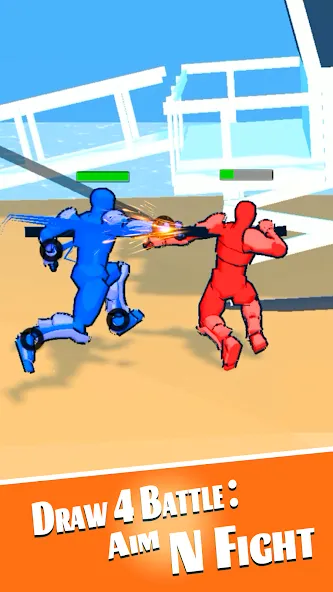 Взломанная Draw 4 Battle: Aim N Fight [MOD: безлимитные деньги и патроны] на Андроид — скриншот 5