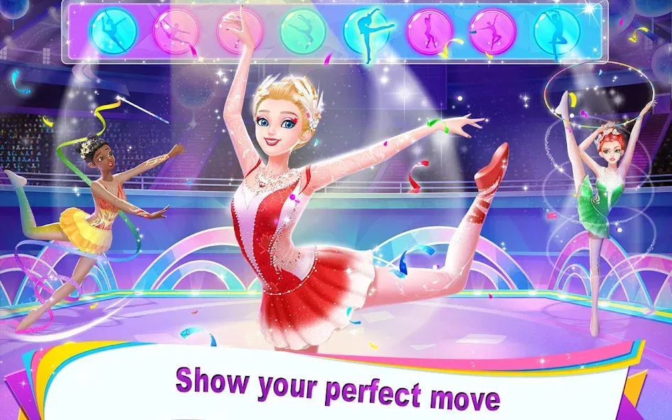 Взломанная Gymnastics Queen [MOD: безлимитные монеты и все костюмы] на Андроид — скриншот 1