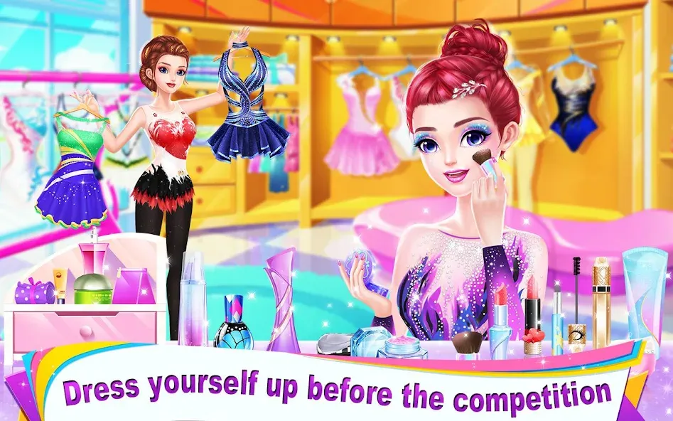 Взломанная Gymnastics Queen [MOD: безлимитные монеты и все костюмы] на Андроид — скриншот 2