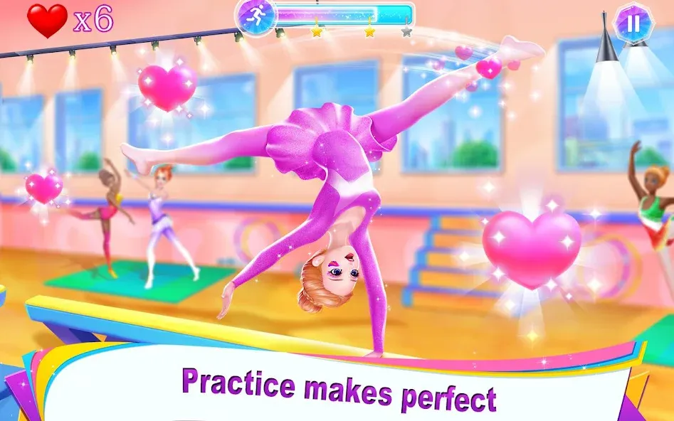 Взломанная Gymnastics Queen [MOD: безлимитные монеты и все костюмы] на Андроид — скриншот 4