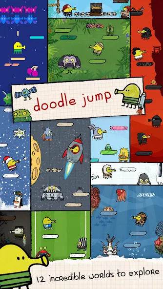 Взломанная Doodle Jump [MOD: безлимитные жизни и ускоренный прыжок] на Андроид — скриншот 2