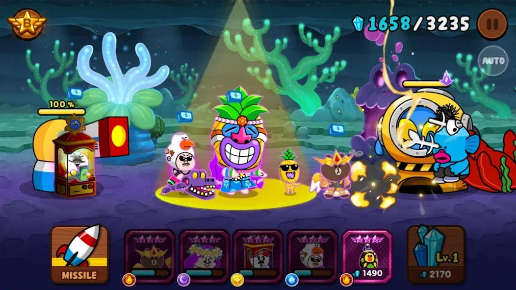 LINE Rangers: Brown-Cony Wars! [MOD: безлимитные деньги и алмазы] на Андроид — скриншот 1