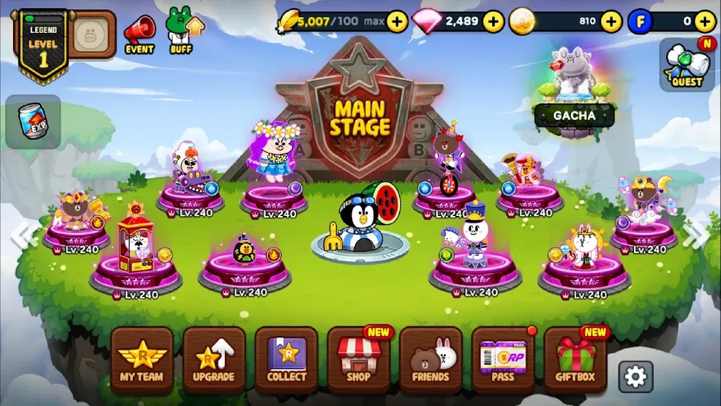 LINE Rangers: Brown-Cony Wars! [MOD: безлимитные деньги и алмазы] на Андроид — скриншот 2