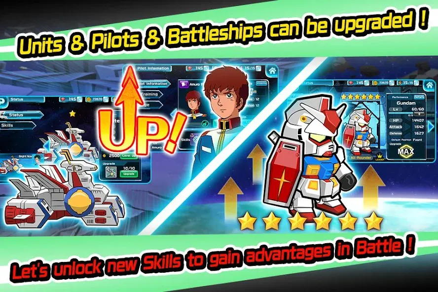 LINE: Gundam Wars [MOD: безлимитные ресурсы и мощные юниты] последняя версия — скриншот 4
