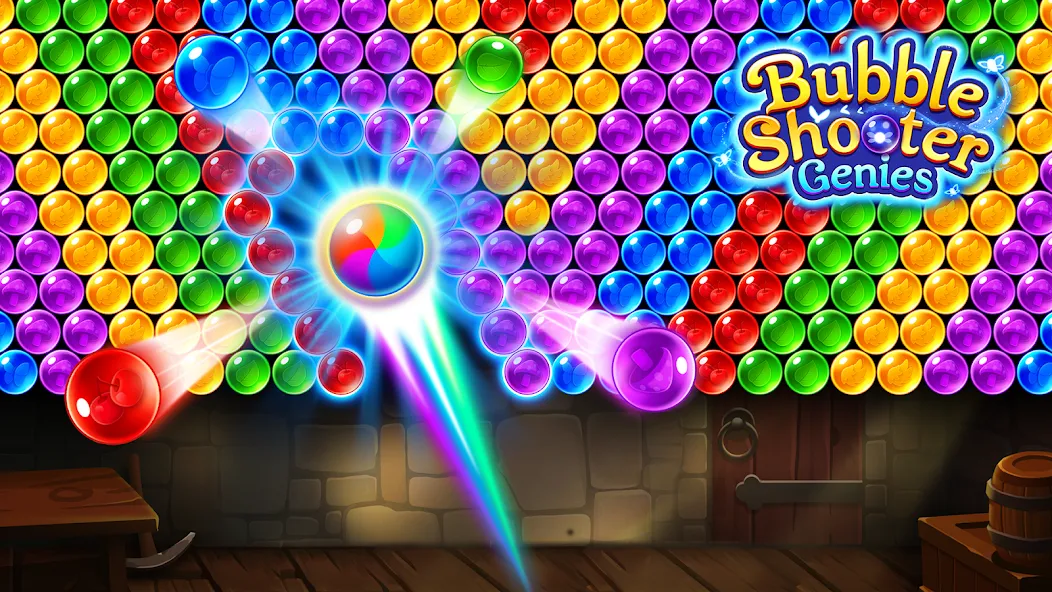 Скачать взлом Bubble Shooter Genies [MOD: безлимитные монеты и жизни] — скриншот 3