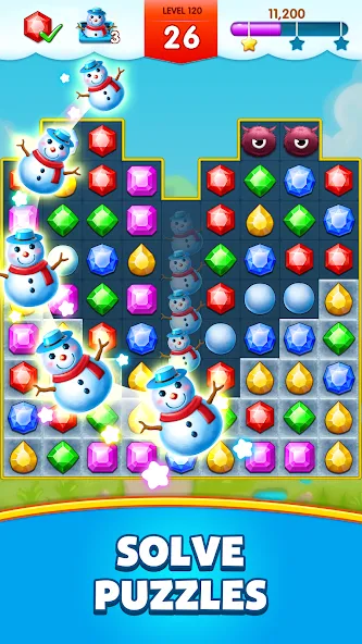 Скачать взлом Jewels Legend - Match 3 Puzzle [MOD: без рекламы и бесконечные жизни] — скриншот 2