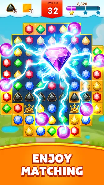 Скачать взлом Jewels Legend - Match 3 Puzzle [MOD: без рекламы и бесконечные жизни] — скриншот 3