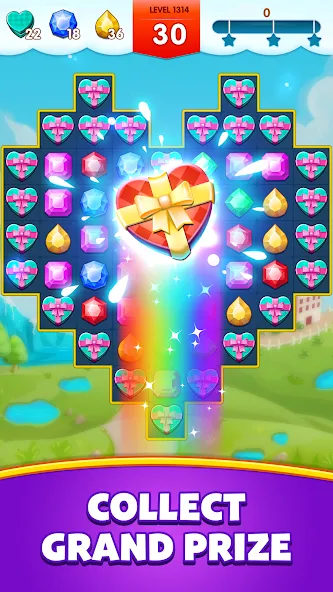 Скачать взлом Jewels Legend - Match 3 Puzzle [MOD: без рекламы и бесконечные жизни] — скриншот 5