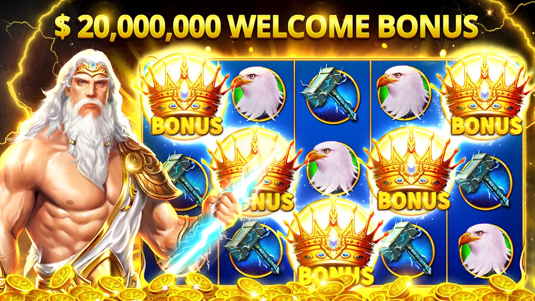 Скачать взлом Slots Myth - Slot Machines [MOD: безлимитные монеты и бонусы] — скриншот 1