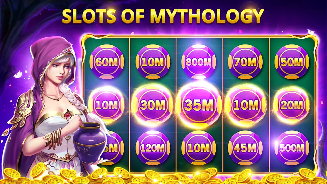 Скачать взлом Slots Myth - Slot Machines [MOD: безлимитные монеты и бонусы] — скриншот 2
