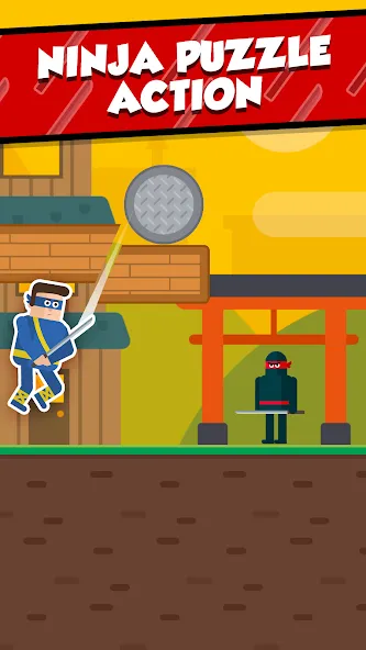 Mr Ninja - Slicey Puzzles [MOD: безлимитные подсказки и открыты все уровни] (Бесплатно / APK) — скриншот 1