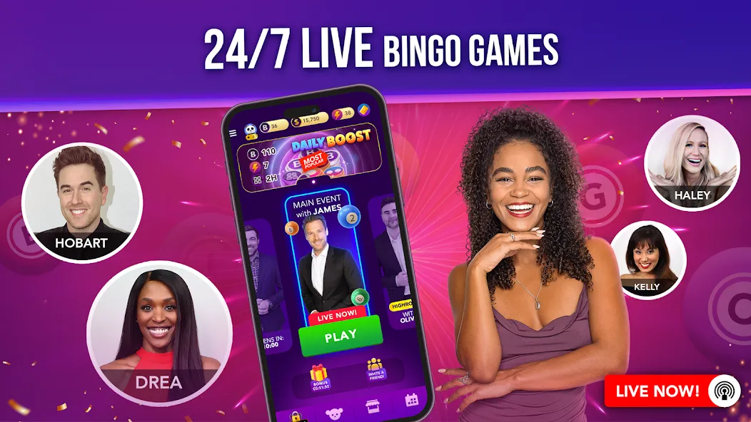 Скачать Live Play Bingo: Real Hosts [MOD: безлимитные фишки и бонусы] — скриншот 3
