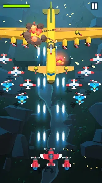 Скачать взлом Burning Sky: Aircraft Combat [MOD: безлимитные ресурсы и мощное оружие] — скриншот 5